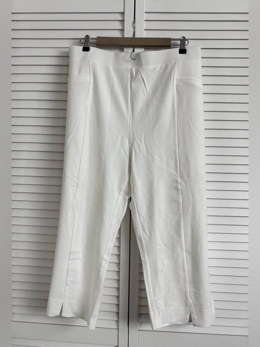 Wynne Layers Women’s White Cropped Wide-Leg Capris, Size: 3X, NIP (QVC)